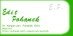 edit pohanek business card